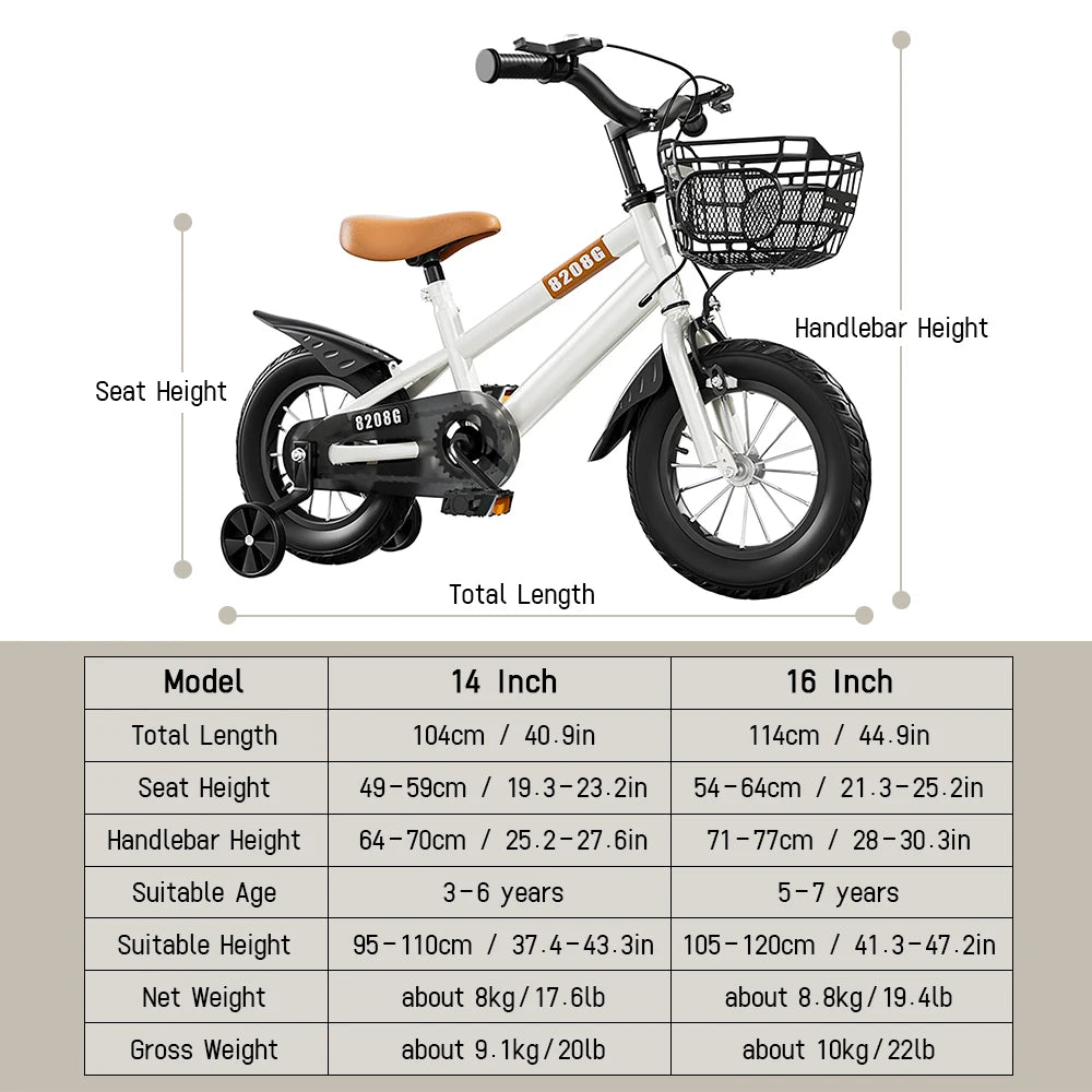 Kids   for Girls Ages 3-7 Years with Training Wheels Basket Kids  kids  14inch girls  toddler bikes