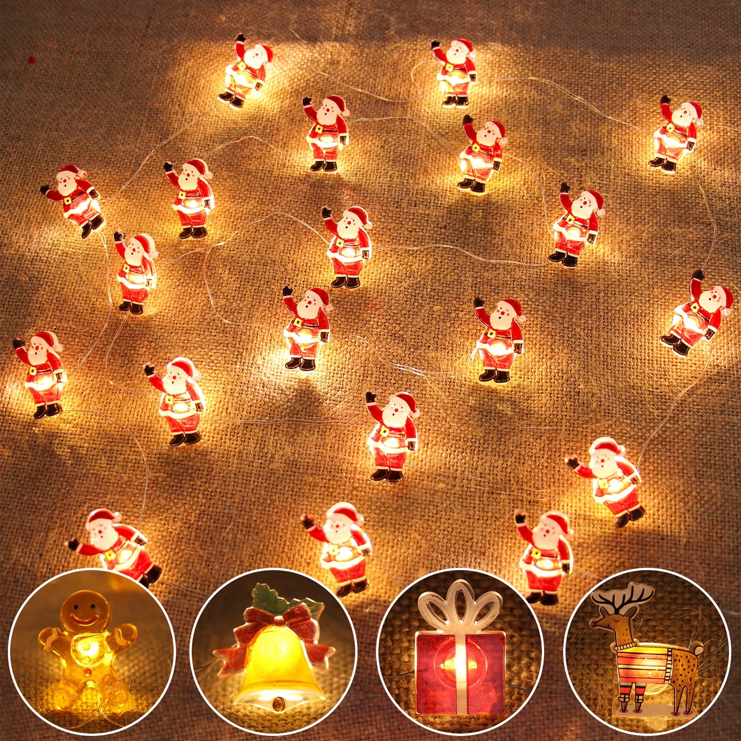 Xmas String Light Christmas Tree Ornament Merry Christmas Decor for Home Cristmas Decor Noel Navidad Gift 2023 New Year 2024